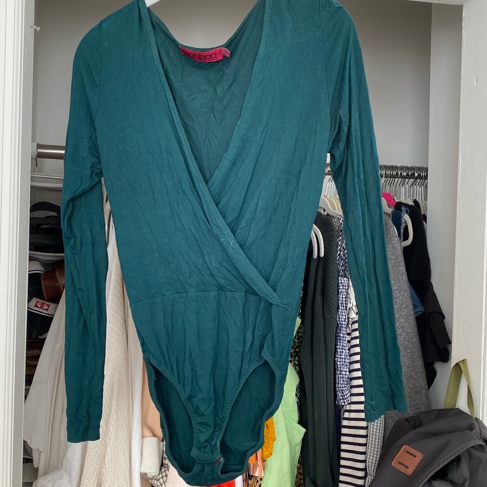 Boohoo teal bodysuit Sz 8